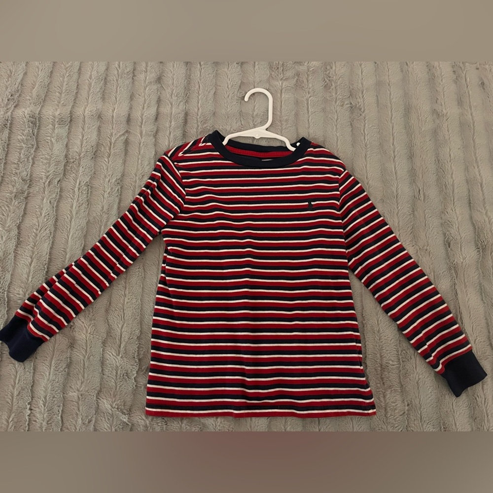 Boy’s Polo Ralph Lauren Striped Long-Sleeve Tee | Size 5 | Red/ Navy/ White